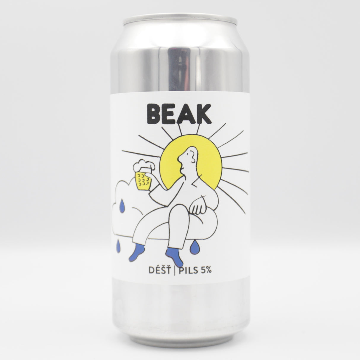 This is a can of Beak - Déšt - 4.8% (440ml). It is a Lager / Pilsner / Kölsch craft beer available to buy from Ghost Whale, voted London's best craft beer shop.
