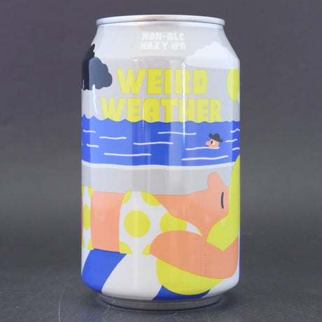 This is a can of Mikkeller - Weird Weather - 0.5% (330ml). It is a IPA craft beer available to buy from Ghost Whale, voted London's best craft beer shop.