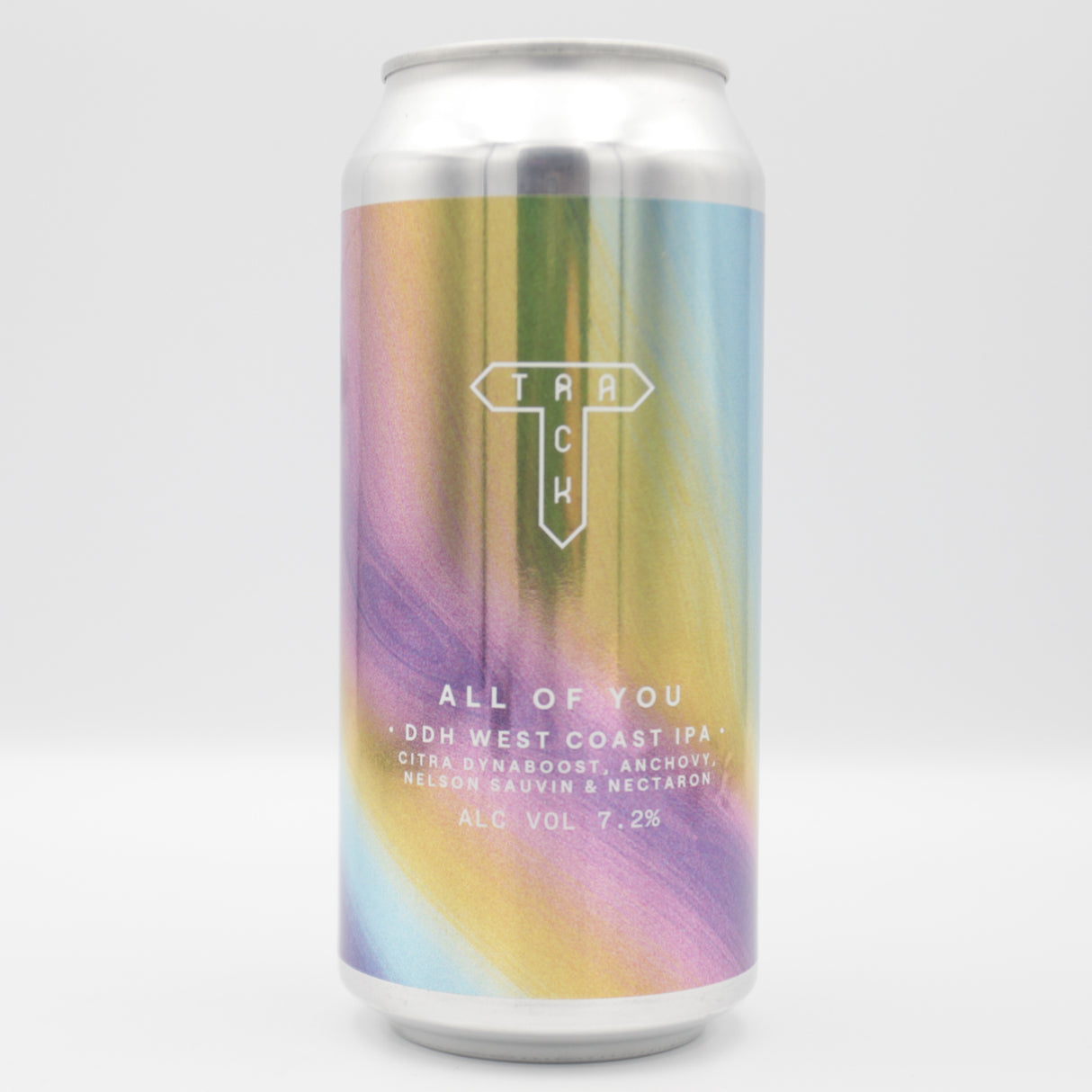 This is a can of Track - All Of You - 7.2% (440ml). It is a IPA craft beer available to buy from Ghost Whale, voted London's best craft beer shop.