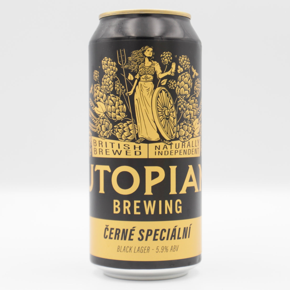 This is a can of Utopian - Cerne Specialini - 5.9% (440ml). It is a Lager / Pilsner / Kölsch craft beer available to buy from Ghost Whale, voted London's best craft beer shop.
