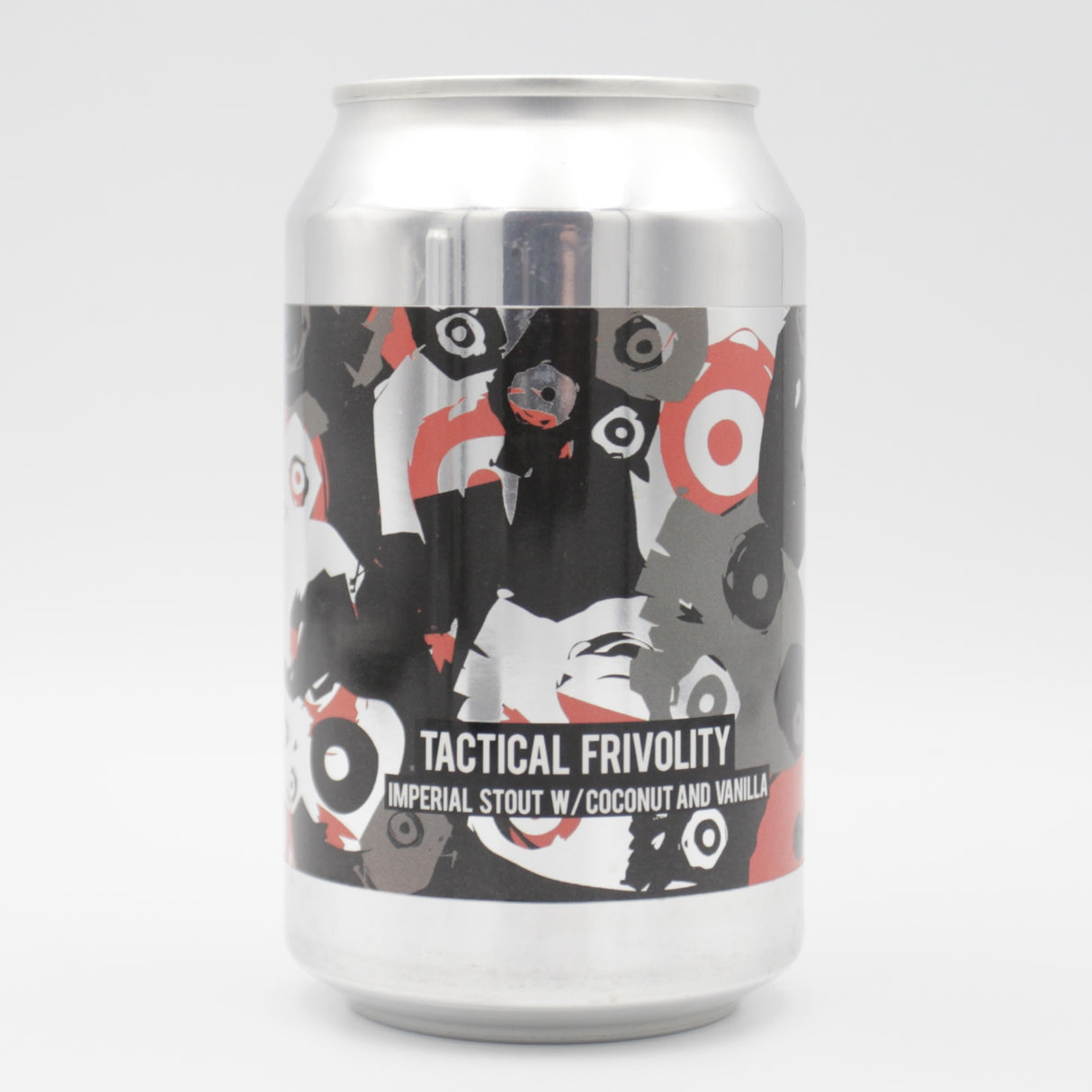 This is a can of Bereta Brewing Co. / Sinnister Brew - Tactical Frivolity - 12.1% (330ml). It is a Imperial Stout / Porter craft beer available to buy from Ghost Whale, voted London's best craft beer shop.