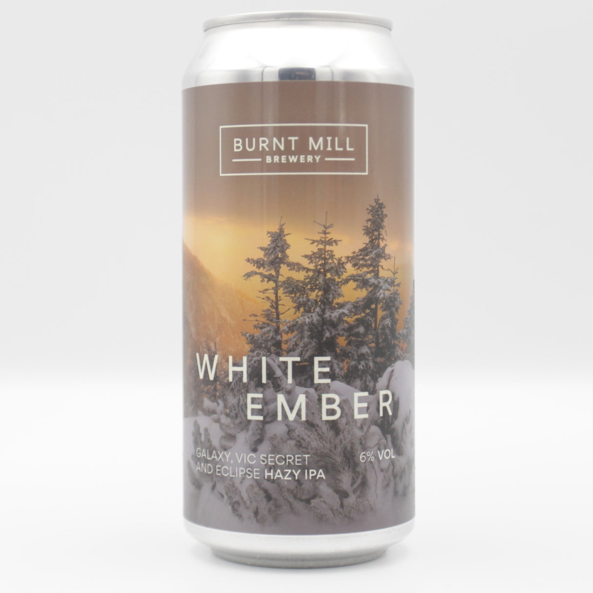 This is a can of Burnt Mill - White Ember - 6% (440ml). It is a IPA craft beer available to buy from Ghost Whale, voted London's best craft beer shop.