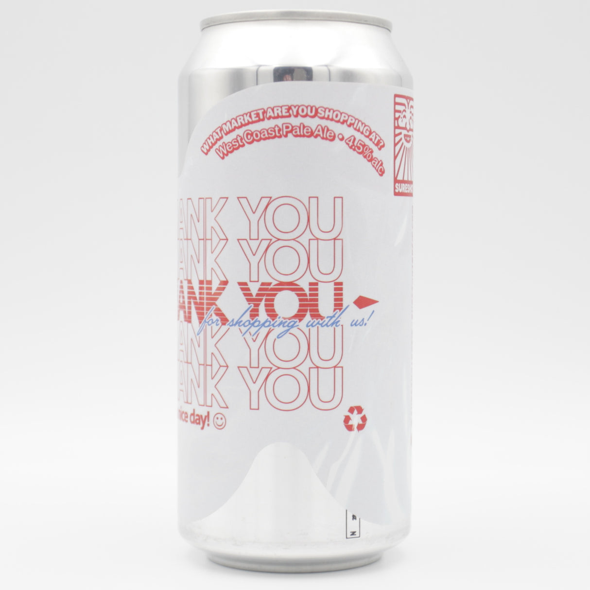 This is a can of Sureshot - What Market Are You Shopping At? - 4.5% (440ml). It is a Pale Ale craft beer available to buy from Ghost Whale, voted London's best craft beer shop.