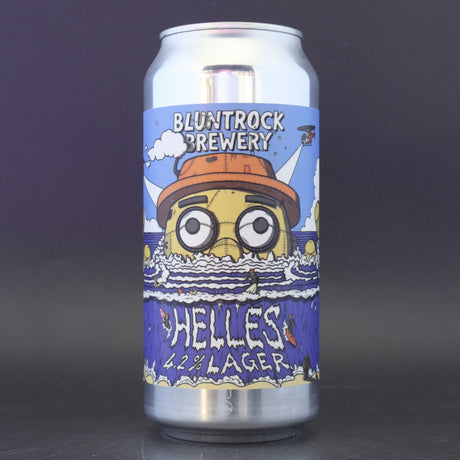 This is a can of Bluntrock - Helles - 4.2% (440ml). It is a Lager / Pilsner / Kölsch craft beer available to buy from Ghost Whale, voted London's best craft beer shop.