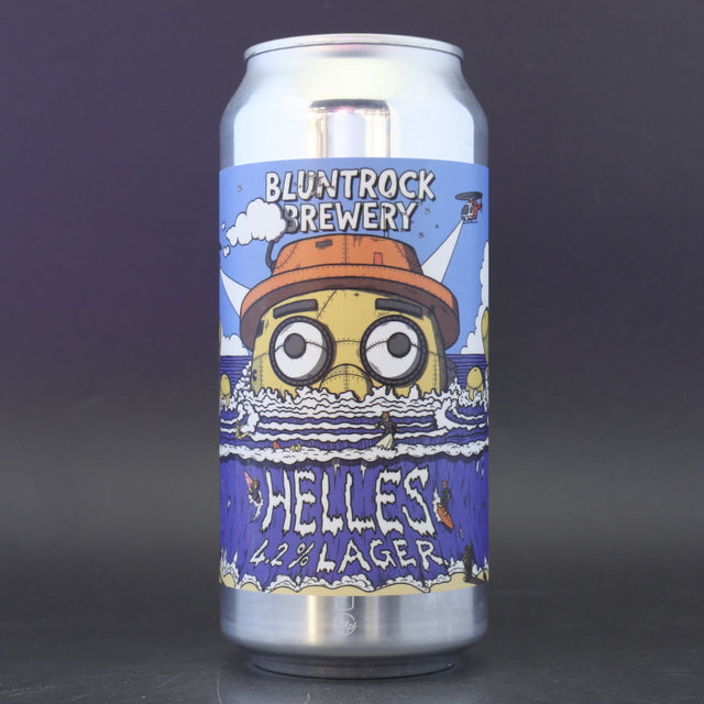This is a can of Bluntrock - Helles - 4.2% (440ml). It is a Lager / Pilsner / Kölsch craft beer available to buy from Ghost Whale, voted London's best craft beer shop.