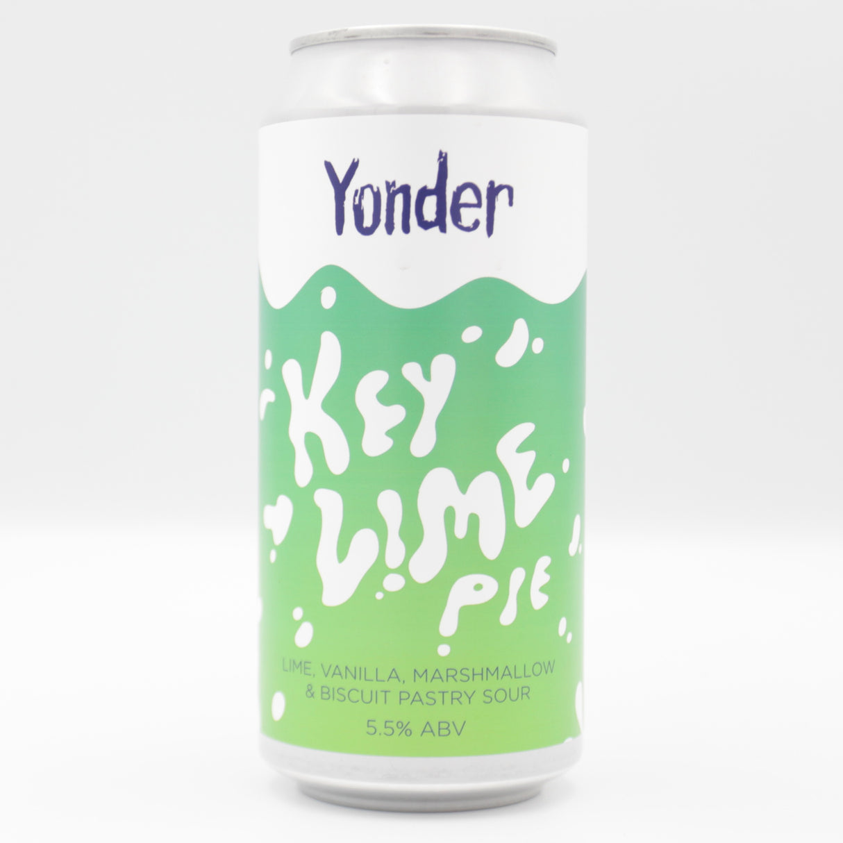 This is a can of Yonder - Key Lime Pie - 5.5% (440ml). It is a Sour craft beer available to buy from Ghost Whale, voted London's best craft beer shop.