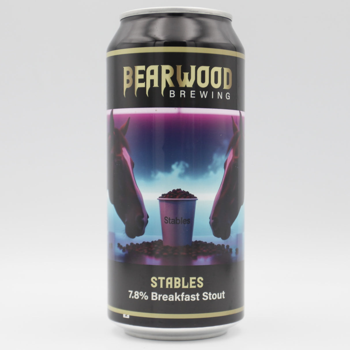 This is a can of Bearwood - Stables - 7.8% (440ml). It is a Stout / Porter craft beer available to buy from Ghost Whale, voted London's best craft beer shop.