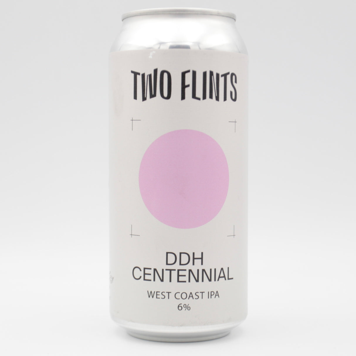 This is a can of Two Flints - DDH Centennial - 6% (440ml). It is a IPA craft beer available to buy from Ghost Whale, voted London's best craft beer shop.