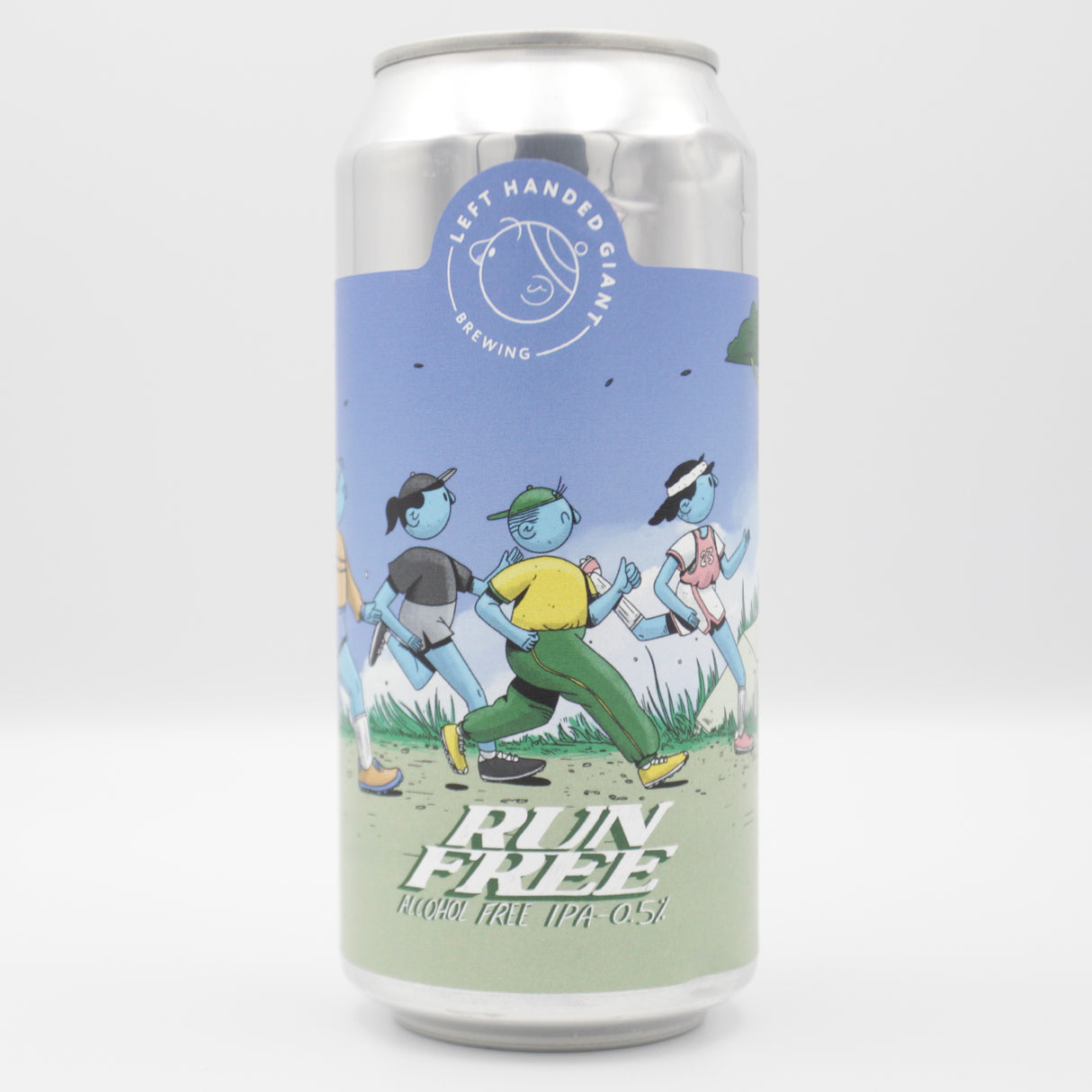 This is a can of Left Handed Giant - Run Free - 0.5% (440ml). It is a IPA craft beer available to buy from Ghost Whale, voted London's best craft beer shop.