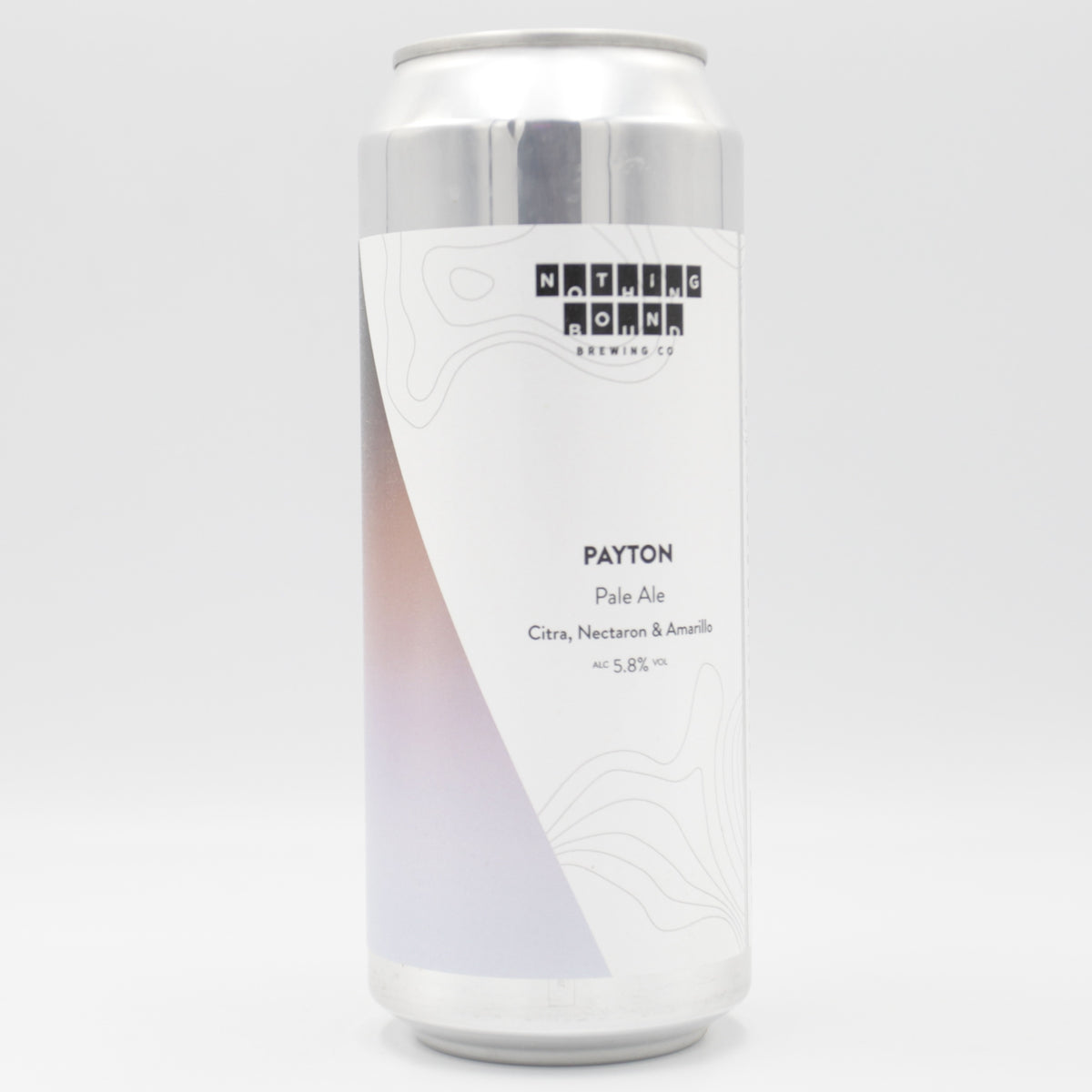This is a can of Nothing Bound - Payton - 5.8% (500ml). It is a Pale Ale craft beer available to buy from Ghost Whale, voted London's best craft beer shop.