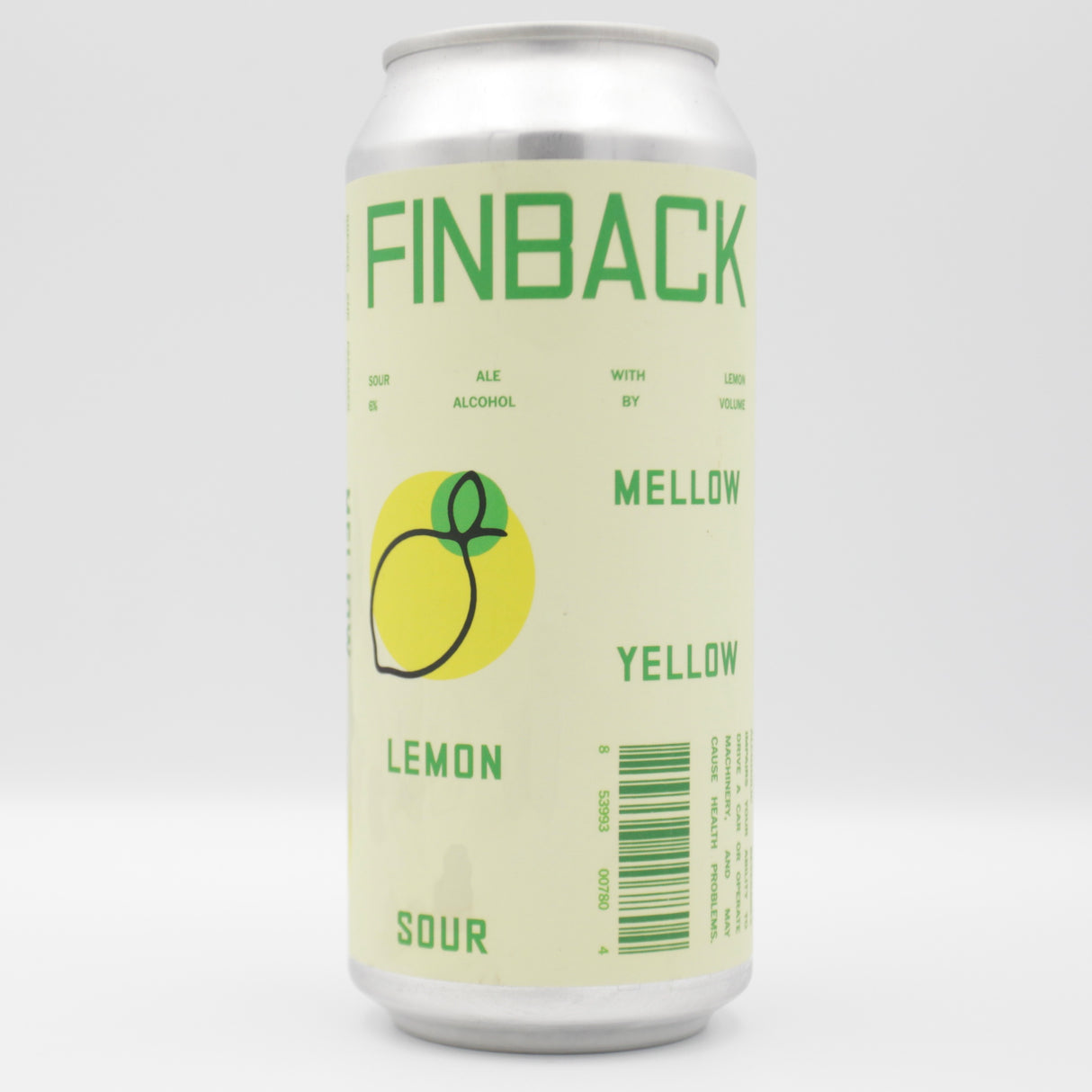 This is a can of Finback - Mellow Yellow - 6% (473ml). It is a Sour craft beer available to buy from Ghost Whale, voted London's best craft beer shop.