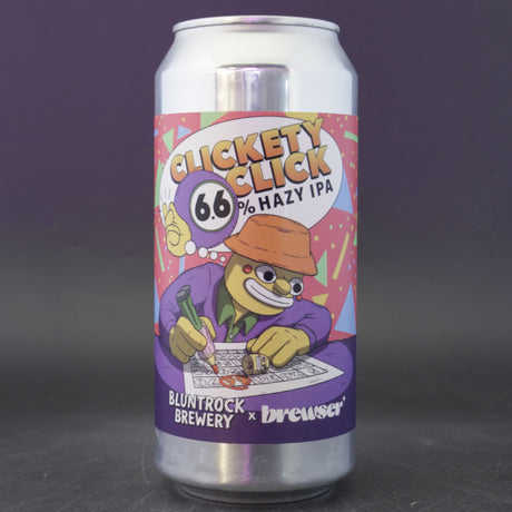 This is a can of Bluntrock - Clickety Click - 6.6% (440ml). It is a IPA craft beer available to buy from Ghost Whale, voted London's best craft beer shop.