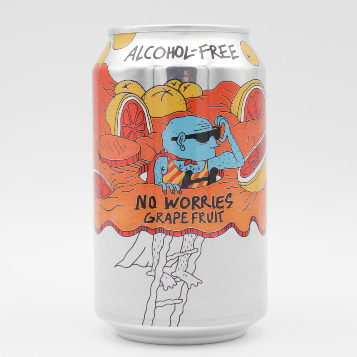 This is a can of Lervig - No Worries Grapefruit - 0.5% (330ml). It is a Pale Ale craft beer available to buy from Ghost Whale, voted London's best craft beer shop.
