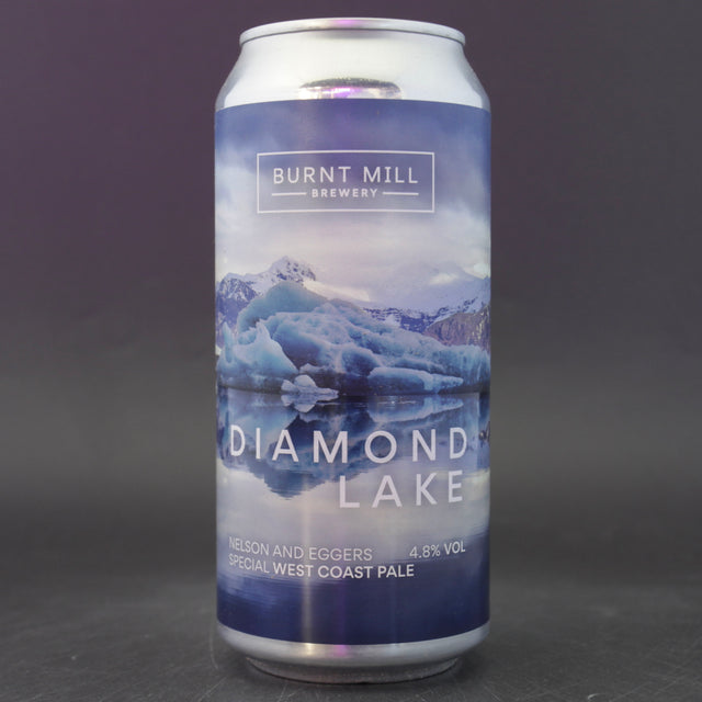 This is a can of Burnt Mill - Diamond Lake - 4.8% (440ml). It is a Pale Ale craft beer available to buy from Ghost Whale, voted London's best craft beer shop.