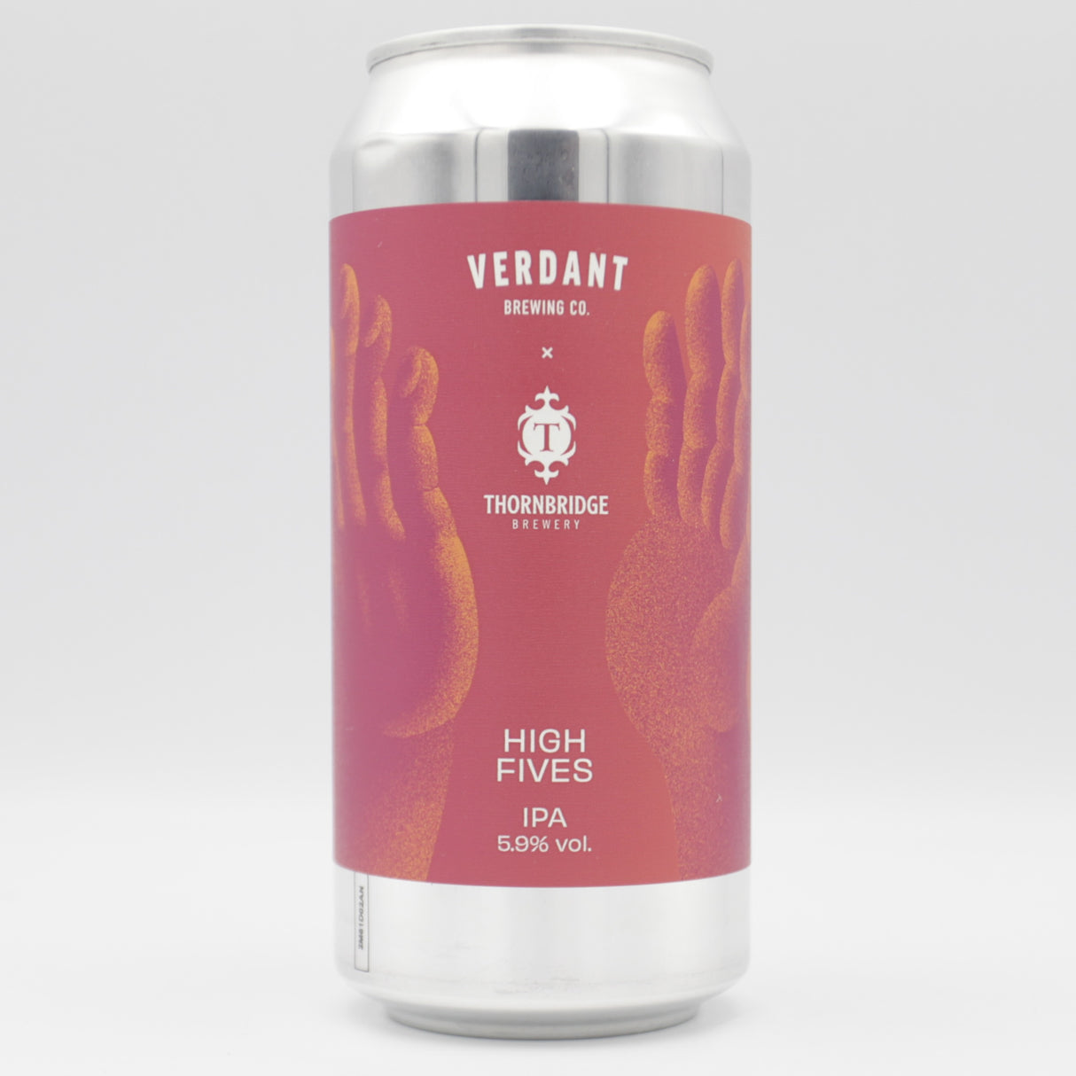 This is a can of Verdant / Thornbridge - High Fives - 5.9% (440ml). It is a IPA craft beer available to buy from Ghost Whale, voted London's best craft beer shop.