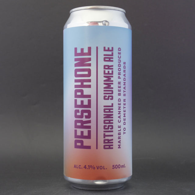 This is a can of Marble Beers - Persephone - 4.1% (500ml). It is a Pale Ale craft beer available to buy from Ghost Whale, voted London's best craft beer shop.