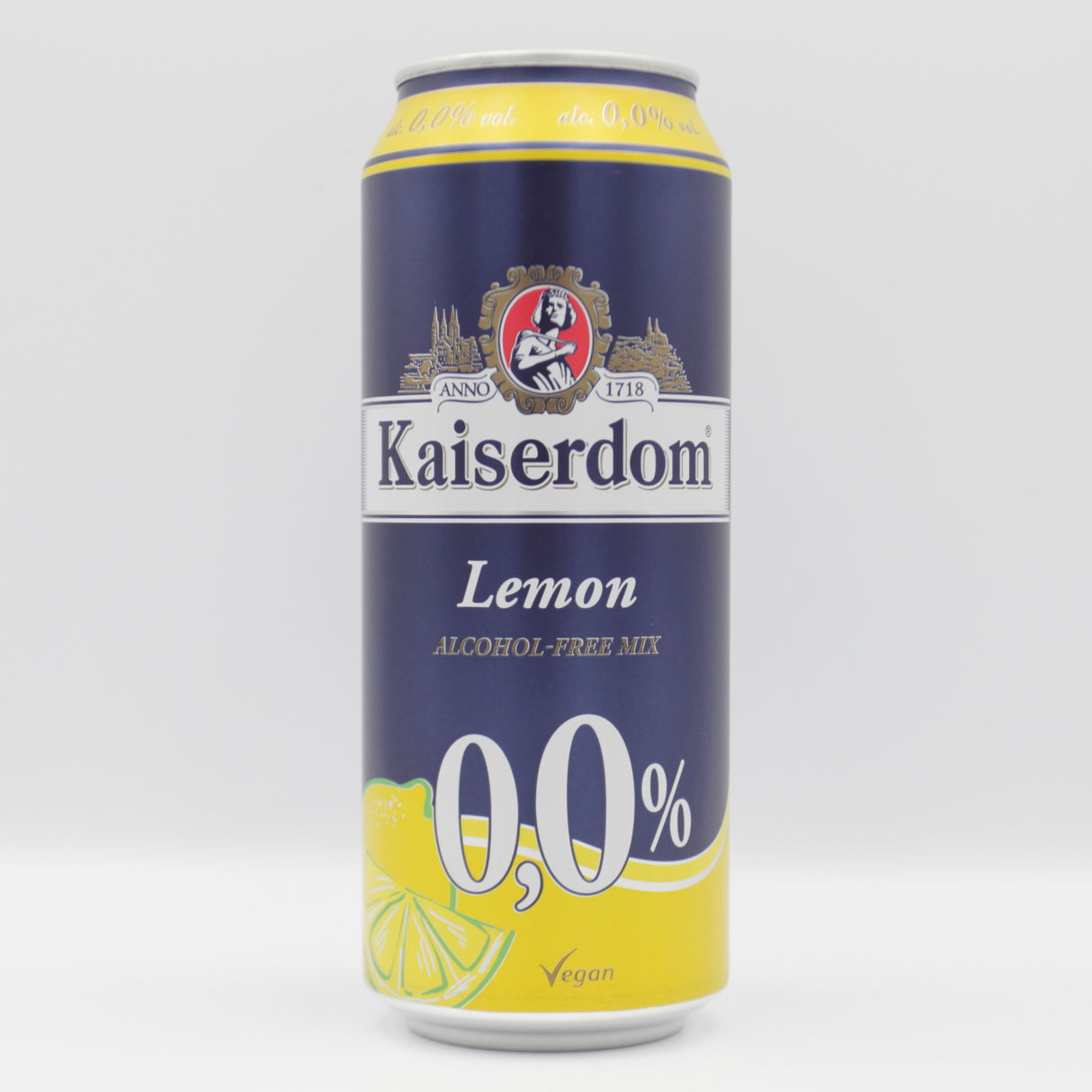 This is a can of Kaiserdom - Lemon - 0% (500ml). It is a Radler craft beer available to buy from Ghost Whale, voted London's best craft beer shop.
