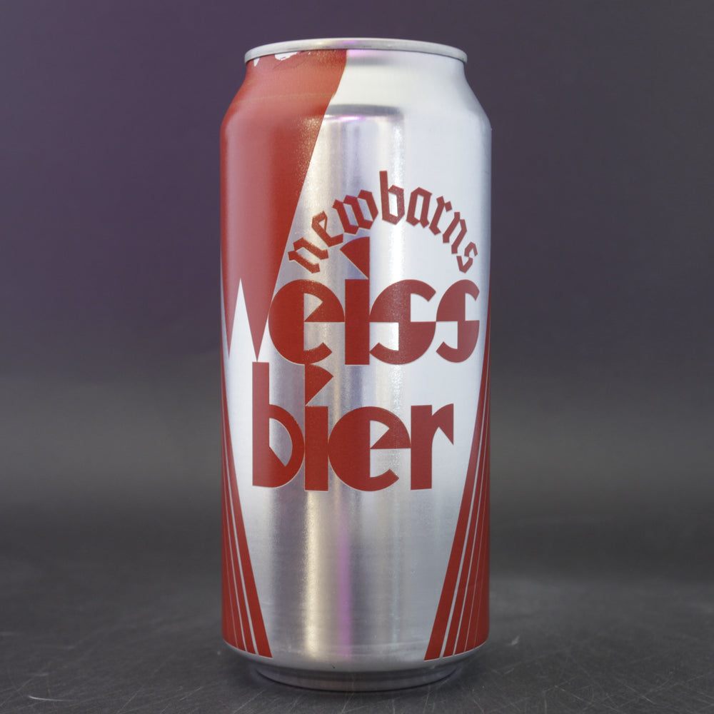 This is a can of Newbarns - Weiss Bier - 5% (440ml). It is a Wit / Wheat craft beer available to buy from Ghost Whale, voted London's best craft beer shop.