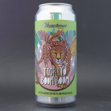 This is a can of Tripping Animals / American Solera - Tigrito Boom Boom - 6% (473ml). It is a Sour craft beer available to buy from Ghost Whale, voted London's best craft beer shop.