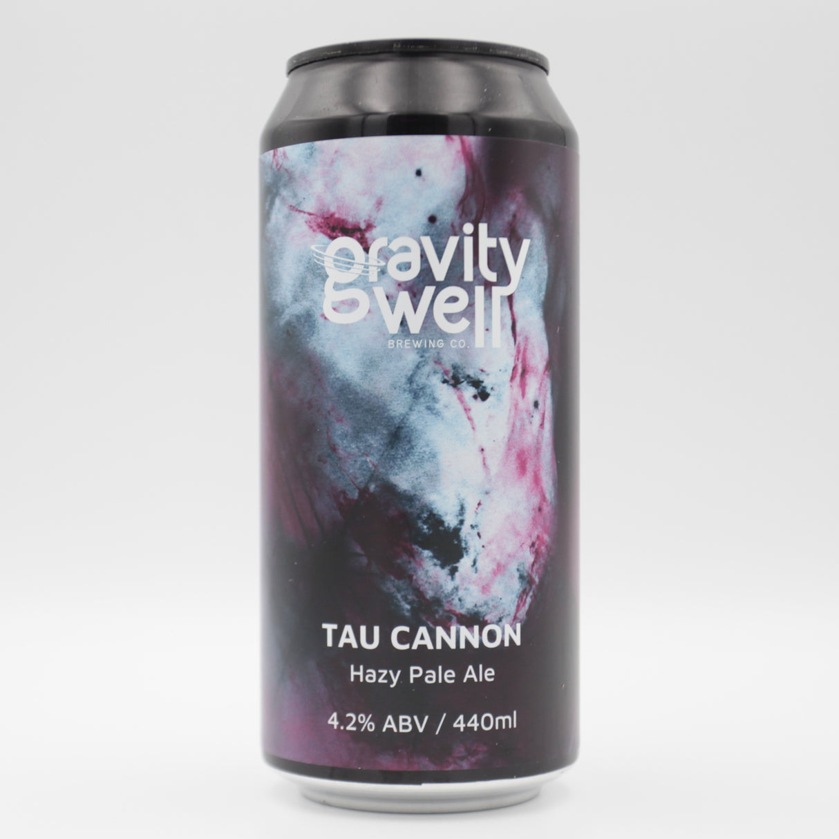 This is a can of Gravity Well - Tau Cannon - 4.2% (440ml). It is a Pale Ale craft beer available to buy from Ghost Whale, voted London's best craft beer shop.