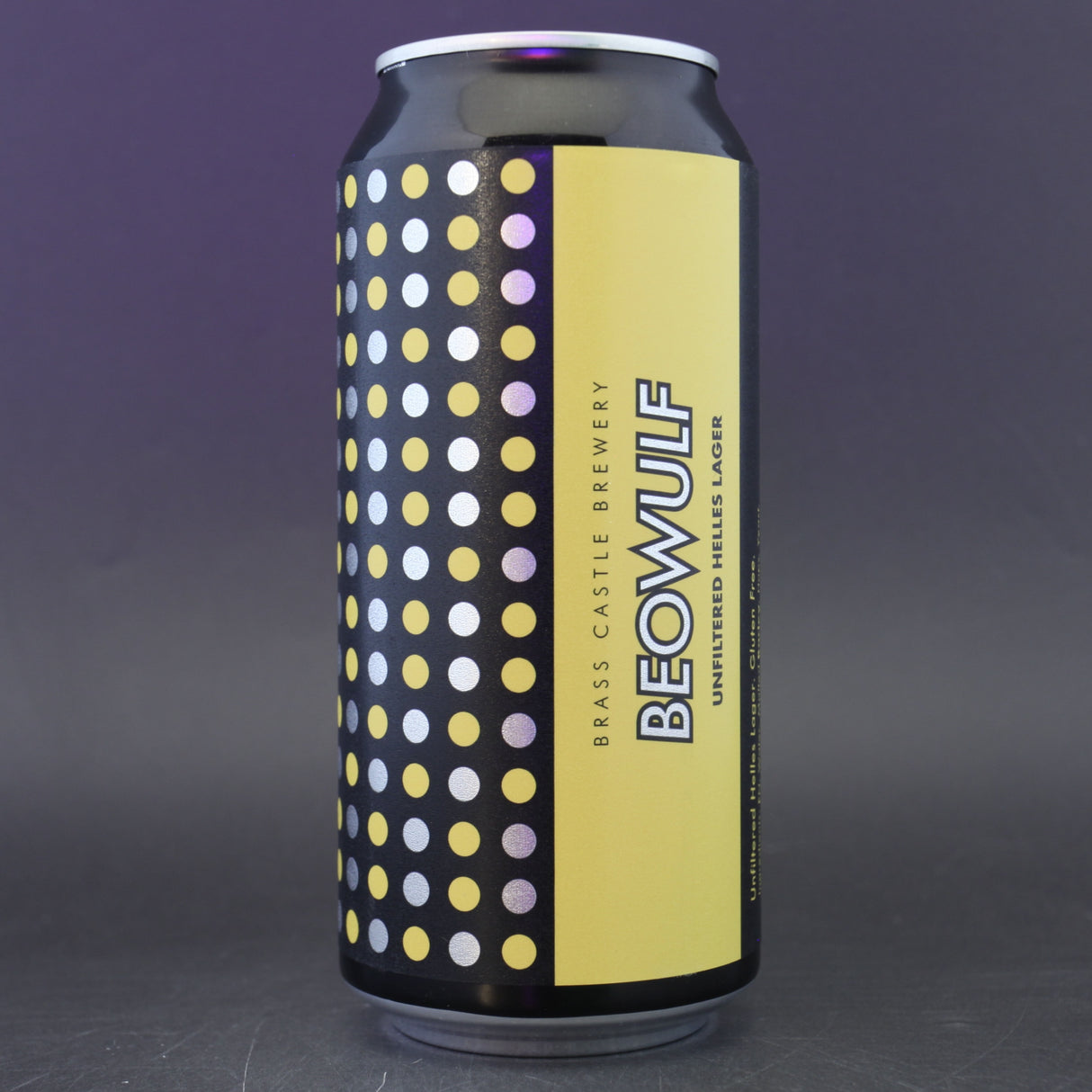 This is a can of Brass Castle - Beowulf - 4.2% (440ml). It is a Lager / Pilsner / Kölsch craft beer available to buy from Ghost Whale, voted London's best craft beer shop.