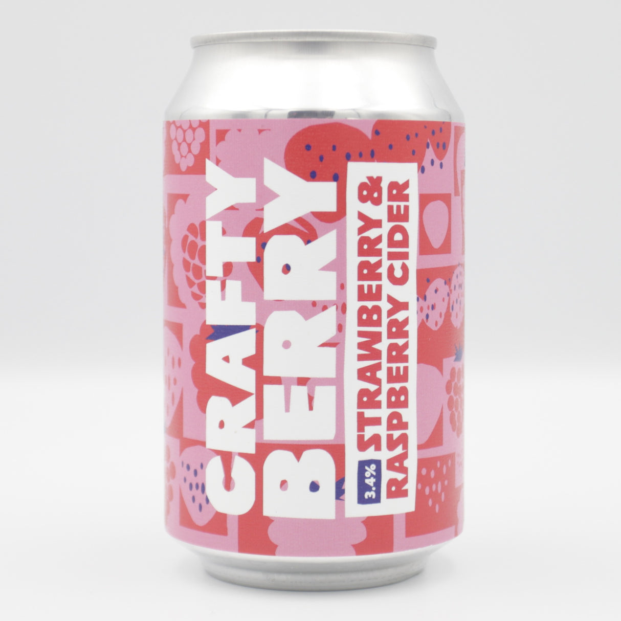 This is a can of Crafty Blends - Crafty Berry - 3.4% (330ml). It is a craft cider available to buy from Ghost Whale, voted London's best craft beer shop.
