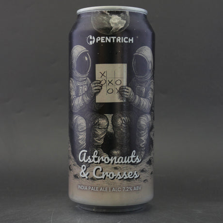 This is a can of Pentrich - Astronauts & Crosses - 7.2% (440ml). It is a IPA craft beer available to buy from Ghost Whale, voted London's best craft beer shop.