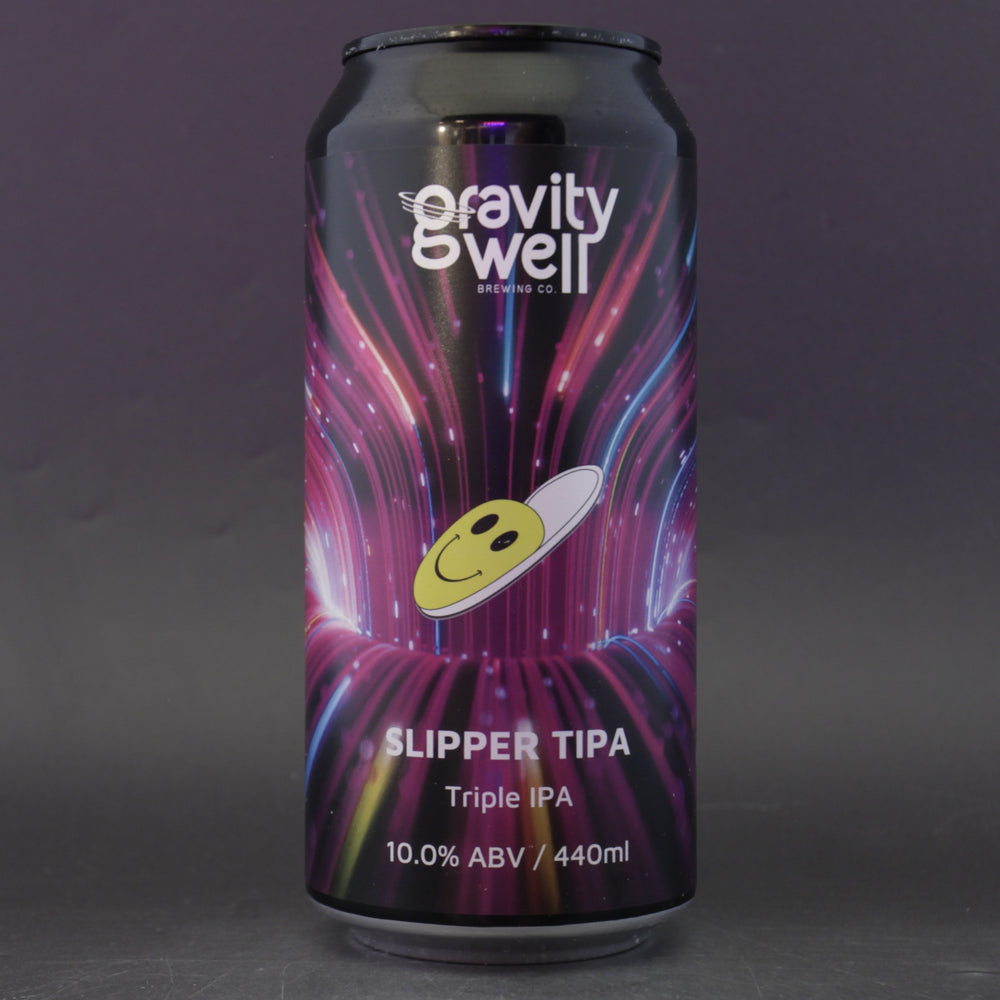 This is a can of Gravity Well - Sipper TIPA - 10% (440ml). It is a Triple IPA craft beer available to buy from Ghost Whale, voted London's best craft beer shop.