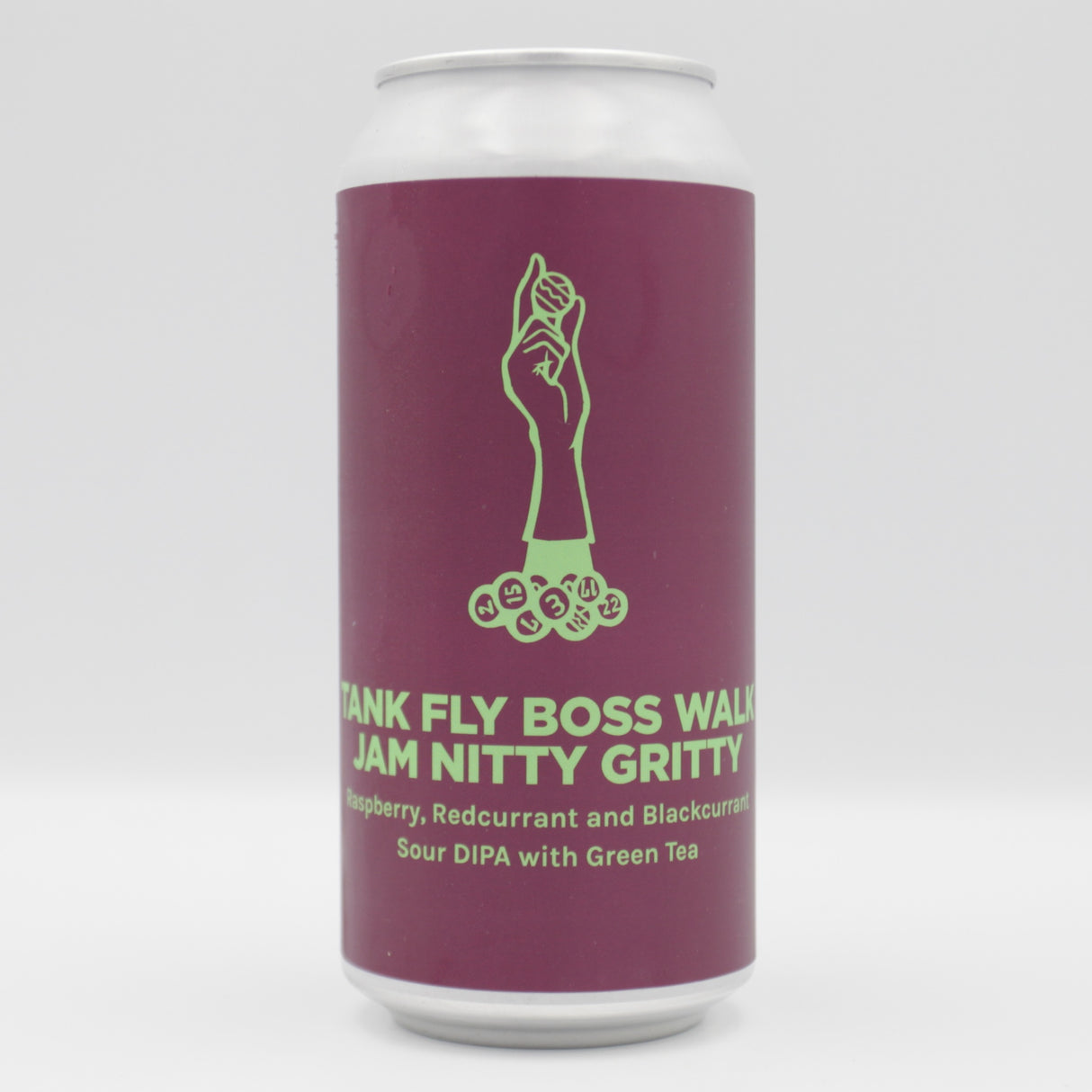 This is a can of Pomona Island - Tank Fly Boss Walk Jam Nitty Gritty - 8% (440ml). It is a Double IPA craft beer available to buy from Ghost Whale, voted London's best craft beer shop.