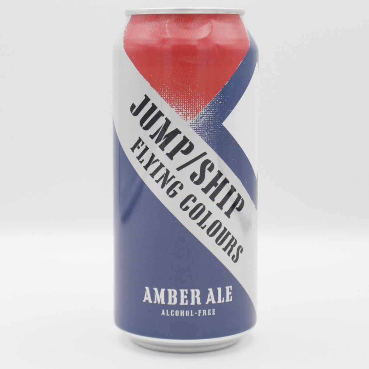 This is a can of Jump Ship Brewing - Flying Colours - 0.5% (440ml). It is a Red / Amber Ale craft beer available to buy from Ghost Whale, voted London's best craft beer shop.