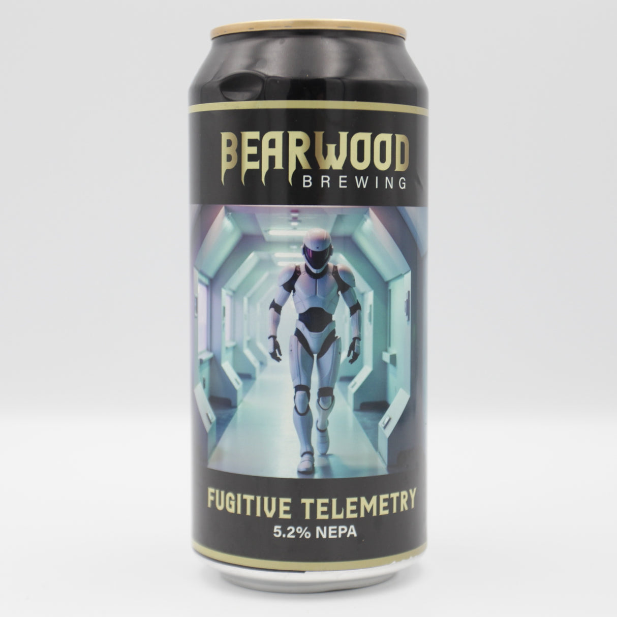 This is a can of Bearwood - Fugitive Telemetry - 5.2% (440ml). It is a Pale Ale craft beer available to buy from Ghost Whale, voted London's best craft beer shop.