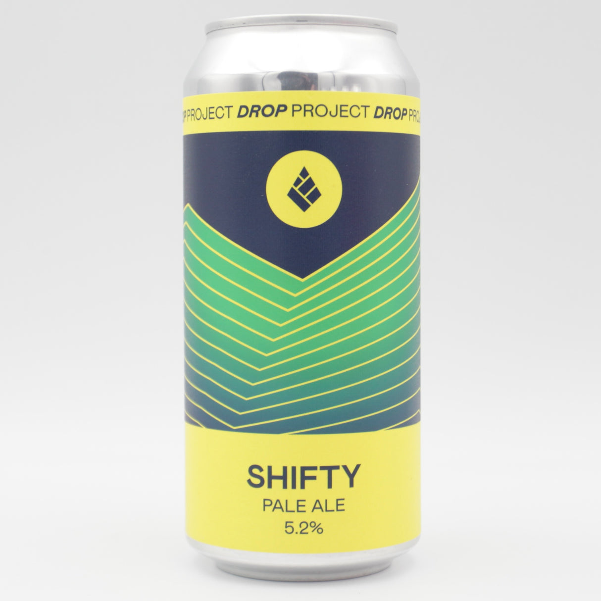 This is a can of Drop Project - Shifty - 5.2% (440ml). It is a Pale Ale craft beer available to buy from Ghost Whale, voted London's best craft beer shop.