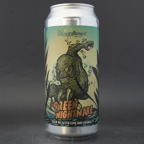 This is a can of Tripping Animals - Green Nightmare - 6% (473ml). It is a Sour craft beer available to buy from Ghost Whale, voted London's best craft beer shop.