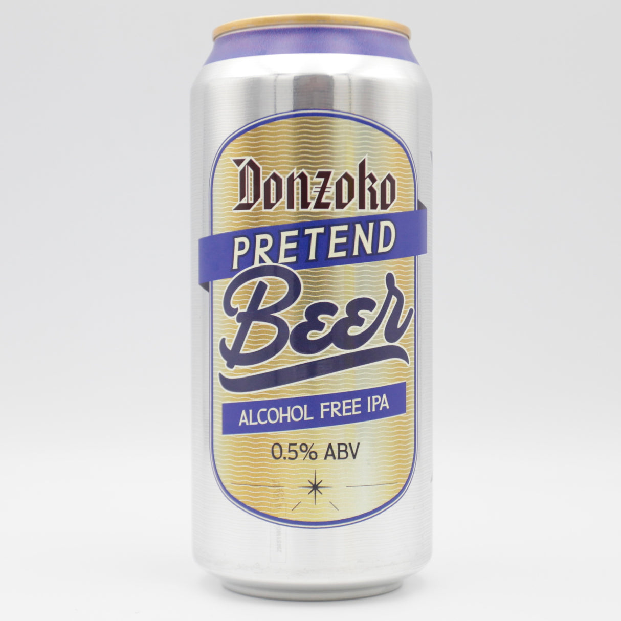This is a can of Donzoko - Pretend Beer - 0.5% (440ml). It is a IPA craft beer available to buy from Ghost Whale, voted London's best craft beer shop.