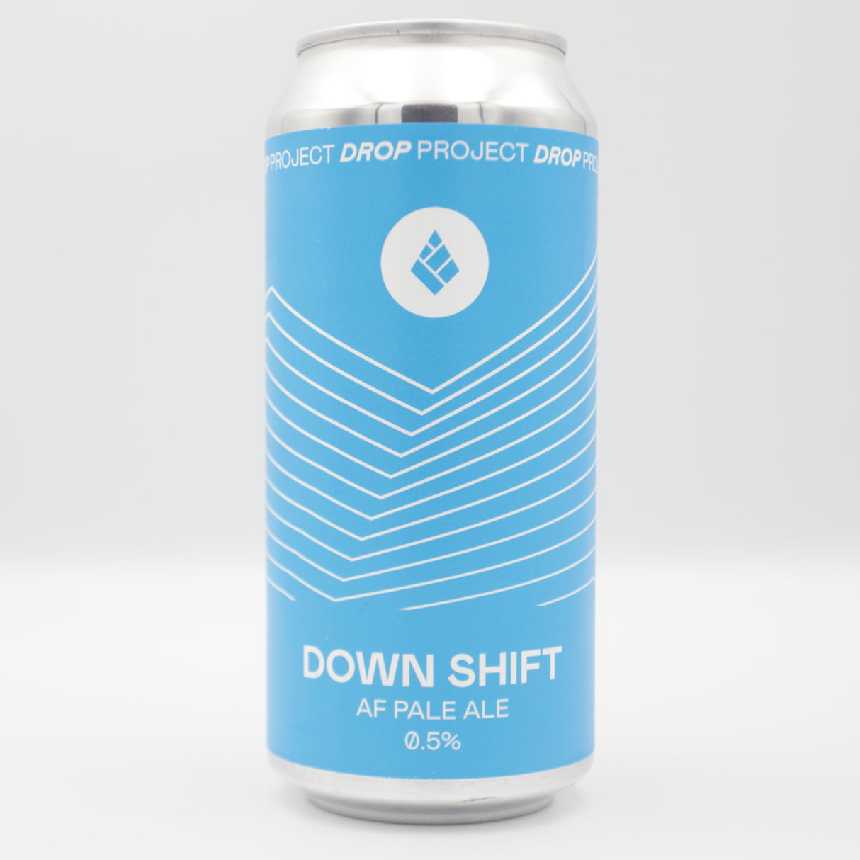 This is a can of Drop Project - Down Shift - 0.5% (440ml). It is a IPA craft beer available to buy from Ghost Whale, voted London's best craft beer shop.