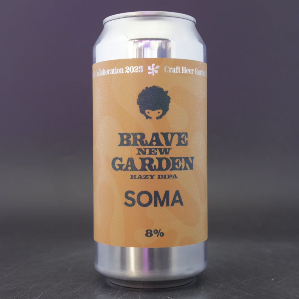 This is a can of Coolhead Brew / SOMA - Brave New Garden - 8% (440ml). It is a Double IPA craft beer available to buy from Ghost Whale, voted London's best craft beer shop.