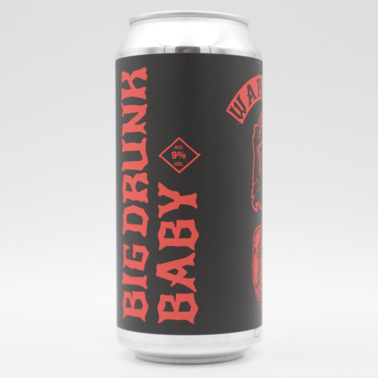 This is a can of Warpigs - Big Drunk Baby - 9% (440ml). It is a Double IPA craft beer available to buy from Ghost Whale, voted London's best craft beer shop.