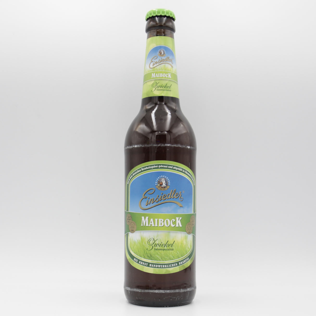 This is a bottle of Einsiedler - Maibock Zwickel - 6.5% (500ml). It is a Lager / Pilsner / Kölsch craft beer available to buy from Ghost Whale, voted London's best craft beer shop.