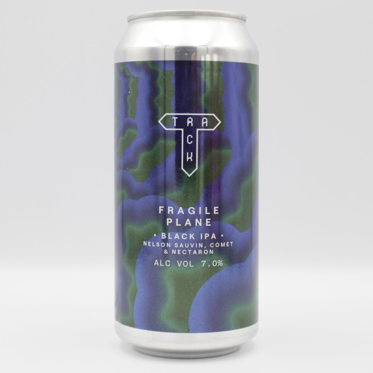 This is a can of Track - Fragile Plane - 7% (440ml). It is a IPA craft beer available to buy from Ghost Whale, voted London's best craft beer shop.