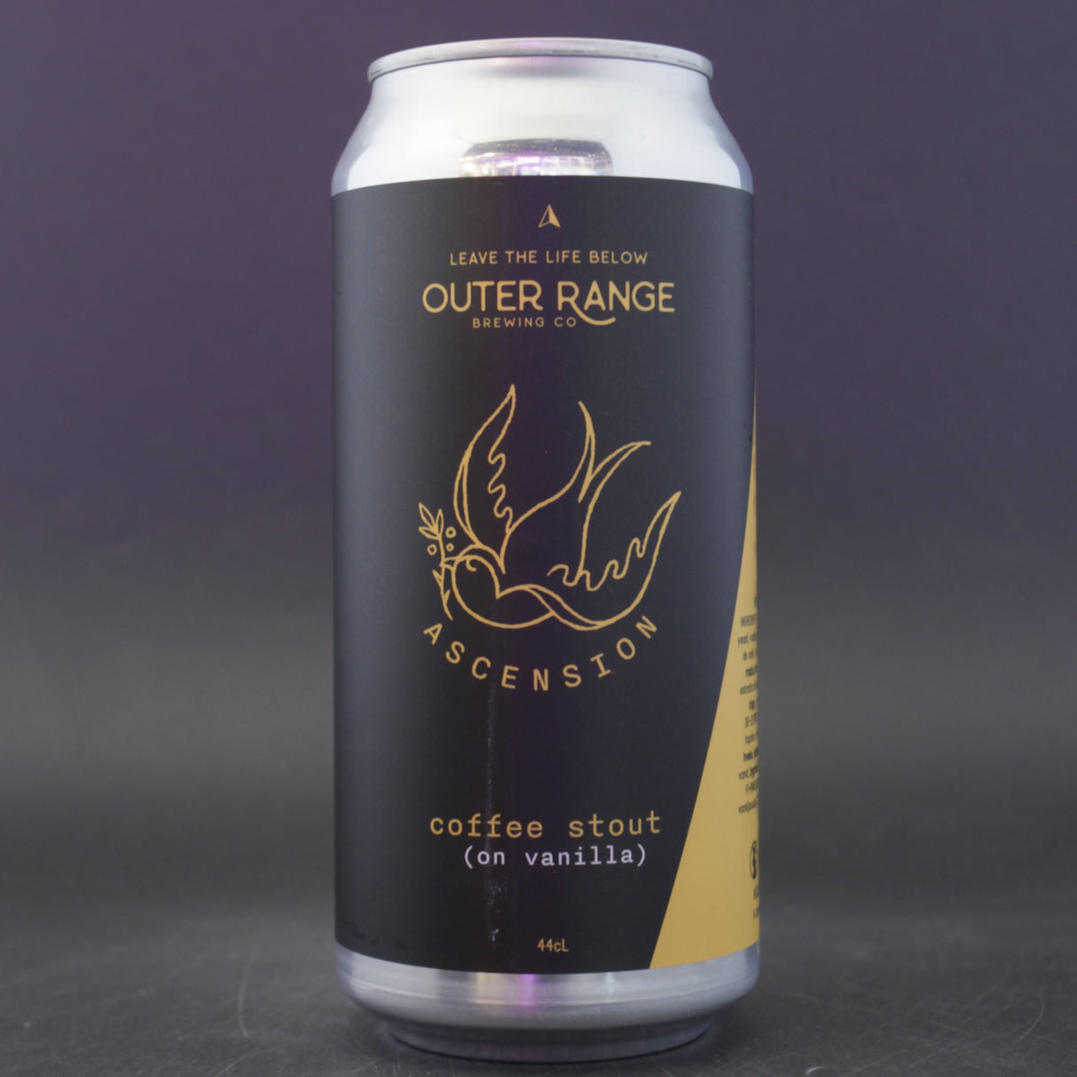 This is a can of Outer Range - Ascension - 5.5% (440ml). It is a Stout / Porter craft beer available to buy from Ghost Whale, voted London's best craft beer shop.