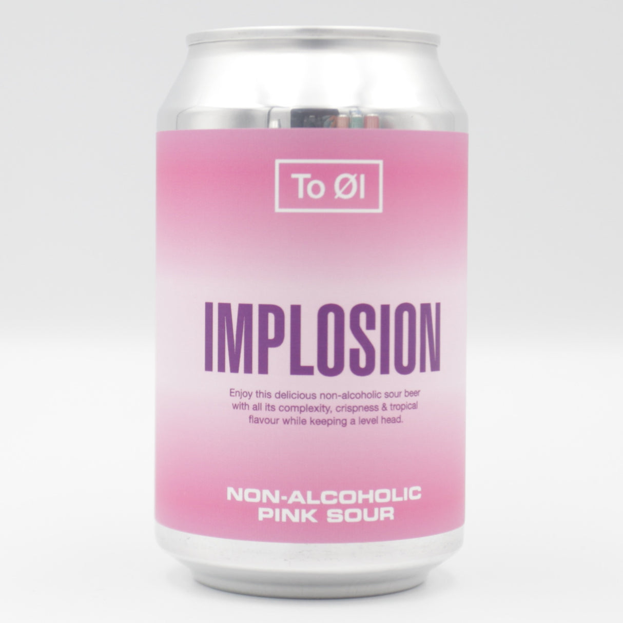 This is a can of To Øl - Implosion: Pink - 0.3% (330ml). It is a Sour craft beer available to buy from Ghost Whale, voted London's best craft beer shop.
