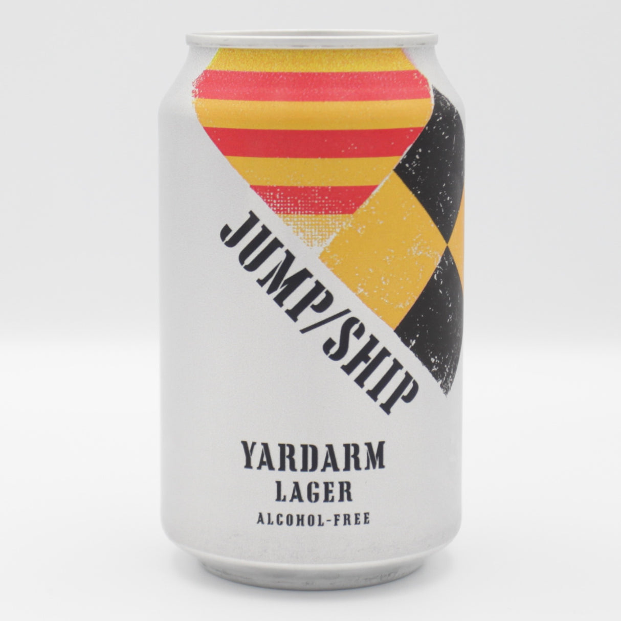 This is a can of Jump Ship Brewing - Yard Arm Lager - 0.5% (330ml). It is a Lager / Pilsner / Kölsch craft beer available to buy from Ghost Whale, voted London's best craft beer shop.