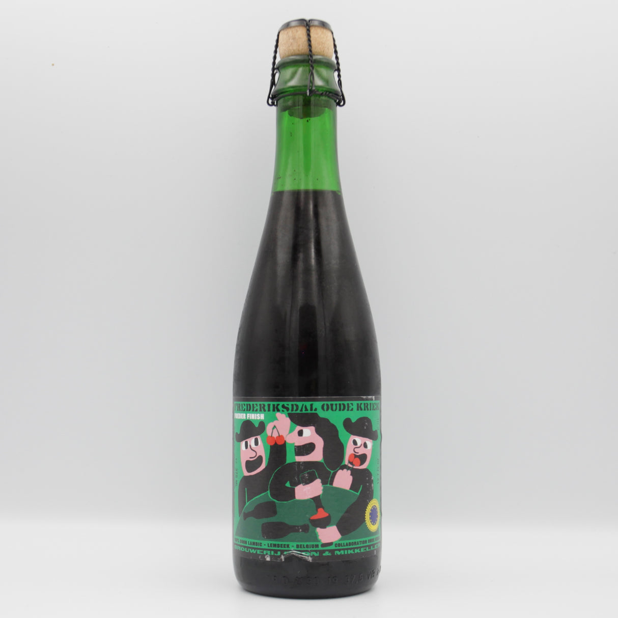 This is a bottle of Mikkeller / Boon - Frederiksdal Oude Kriek Foeder Finish - 6.5% (375ml). It is a Wild Ale craft beer available to buy from Ghost Whale, voted London's best craft beer shop.