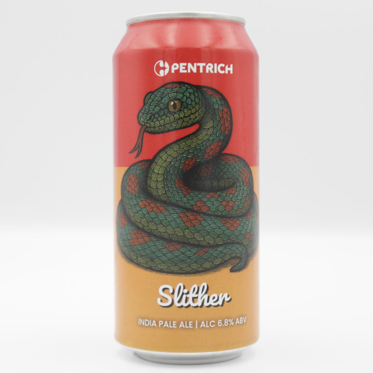 This is a can of Pentrich - Slither - 6.8% (440ml). It is a IPA craft beer available to buy from Ghost Whale, voted London's best craft beer shop.