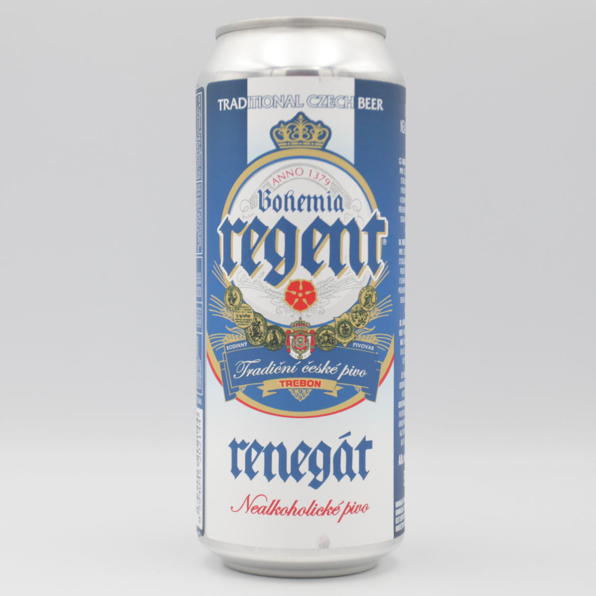 This is a can of Bohemia Regent - Regent Renegat - 0.5% (500ml). It is a Lager / Pilsner / Kölsch craft beer available to buy from Ghost Whale, voted London's best craft beer shop.