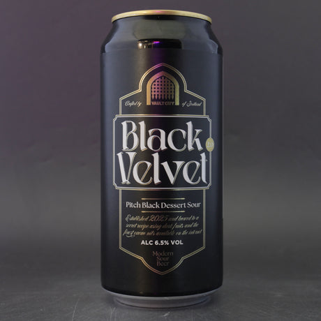 This is a can of Vault City - Black Velvet - 6.5% (440ml). It is a Sour craft beer available to buy from Ghost Whale, voted London's best craft beer shop.