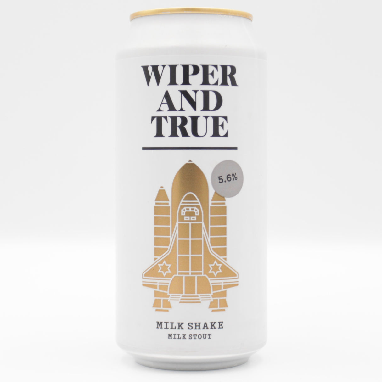 This is a can of Wiper And True - Milkshake - 5.6% (440ml). It is a Stout / Porter craft beer available to buy from Ghost Whale, voted London's best craft beer shop.