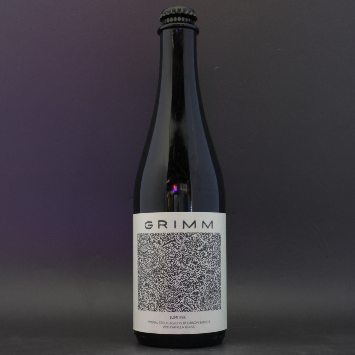 This is a bottle of Grimm Artisanal Ales - Sumi Ink - 13.5% (500ml). It is a Imperial Stout / Porter craft beer available to buy from Ghost Whale, voted London's best craft beer shop.