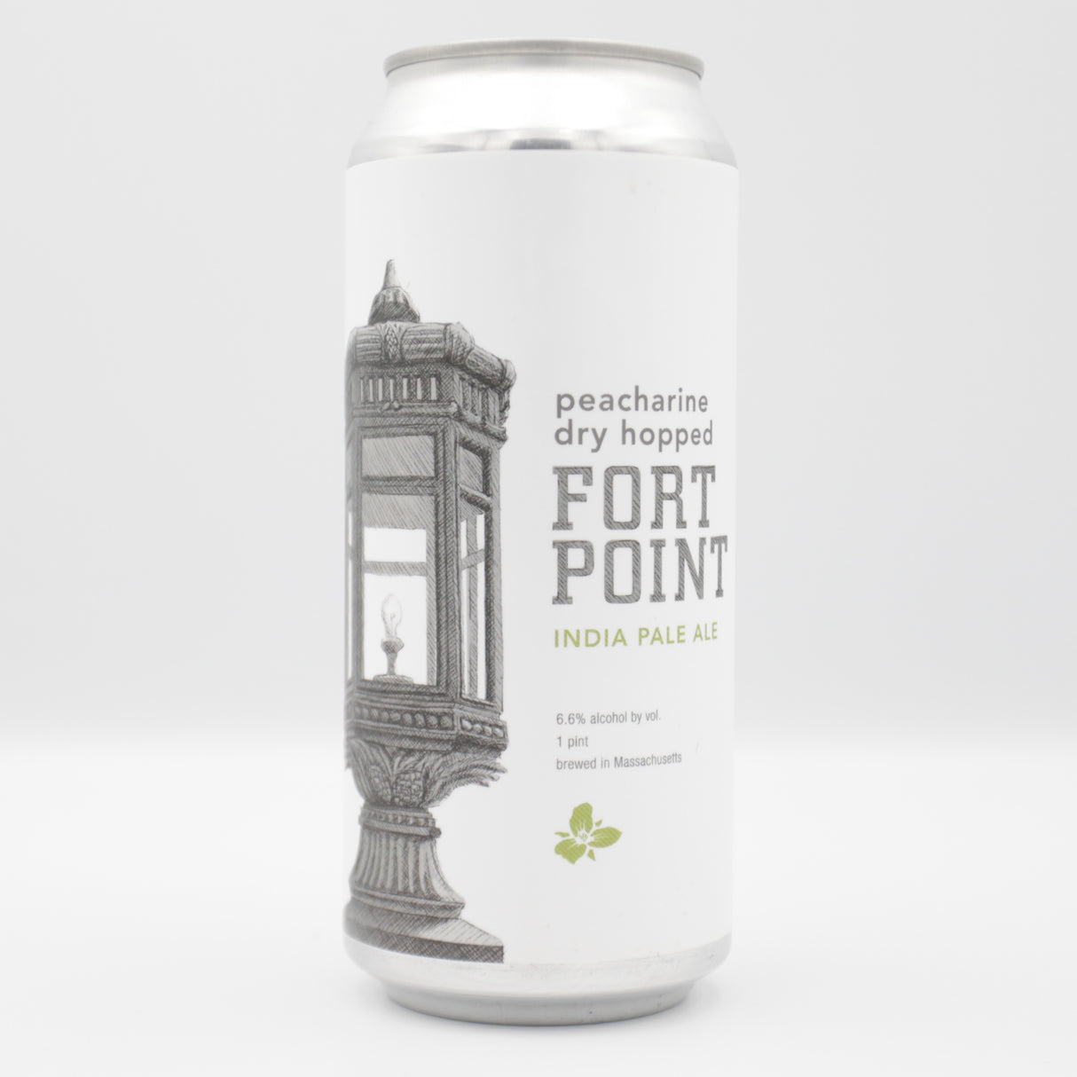 This is a can of Trillium - Peacharine Fort Point - 6.6% (473ml). It is a IPA craft beer available to buy from Ghost Whale, voted London's best craft beer shop.