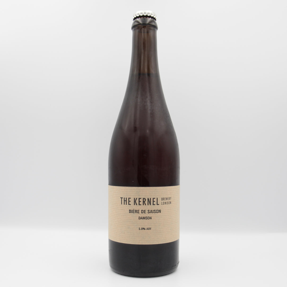 This is a sharing bottle of The Kernel - Biere de Saison: Damson - 5.8% (750ml). It is a Wild Ale craft beer available to buy from Ghost Whale, voted London's best craft beer shop.